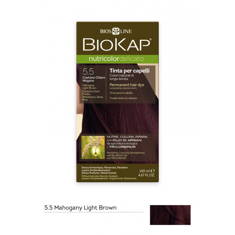BioKap®, Nutricolor Delicato püsivärv (5.50 hele mahagonpruun)