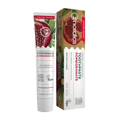 Nordics, Orgaaniline granaatõunamaitseline hambapasta orgaanilise aloe ja salveiga, 75ml