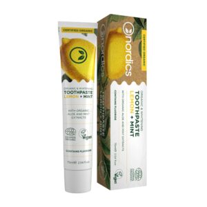 Nordics, Orgaaniline valgendav hambapasta sidruni ja mündiga, 75ml