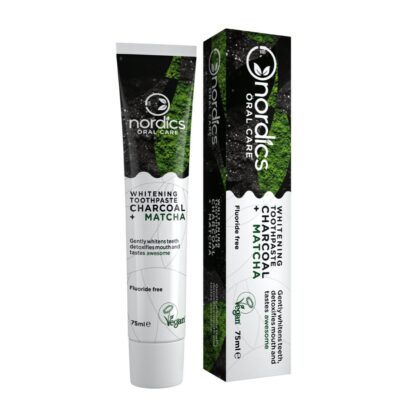 Nordics, Valgendav hambapasta matcha ja aktiivsöega, 75ml