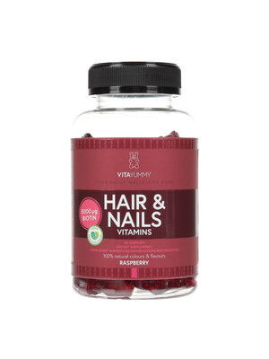 VitaYummy, Hair & Nails Vitamins Raspberry, 60tk