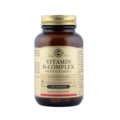 Solgar, B kompleks + C vitamiin, 100tbl