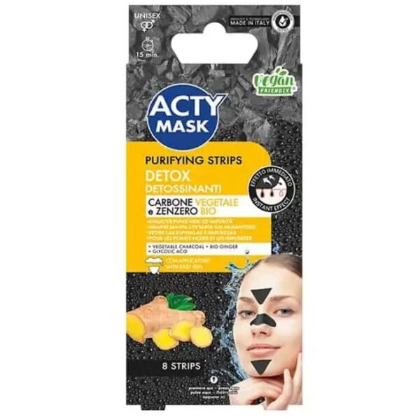 Acty Mask, Puhastusplaastrid Acty aktiivsöe ja ingveriga unisex, 8tk