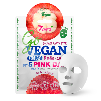 7Days, GoVEGAN näomask Fruity Friday PINK DAY, 25g