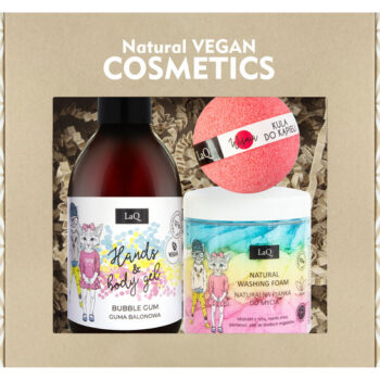LaQ, Kinkekomplekt Bubble Gum dušigeel-vedelseep 300ml+kehapesuvaht 100g+vannipomm 120g