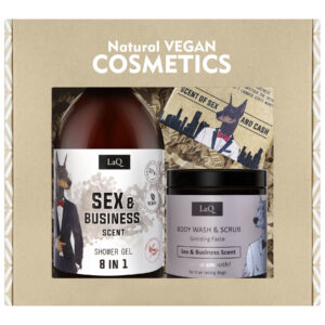 LaQ, Kinkekomplekt SEX & BUSINESS ELU dušigeel 500ml+suhkrukoorija 220g+seep 85g