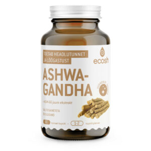 Ecosh, Ashwagandha – KSM 66 – heaolule, 90 kapslit