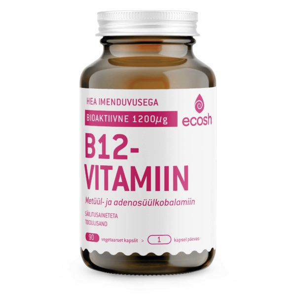 Ecosh, B12-vitamiin – bioaktiivne, 90 kapslit