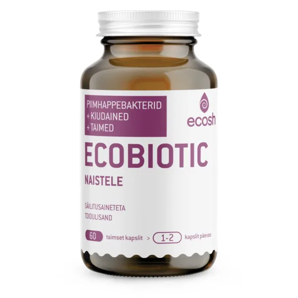 Ecosh, Ecobiotic naistele piimhappebakterid + kiudained + taimed, 60 kapslit