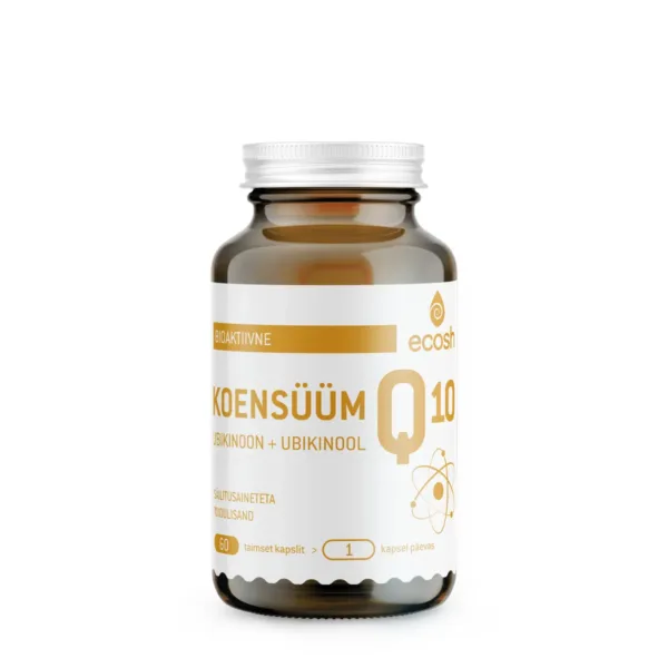 Ecosh, Koensüüm Q10 ubikinoon + ubikinool – energiavitamiin, 60 kapslit