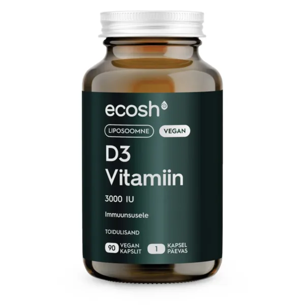 Ecosh, Liposoomne vegan D3-vitamiin, 90 kapslit