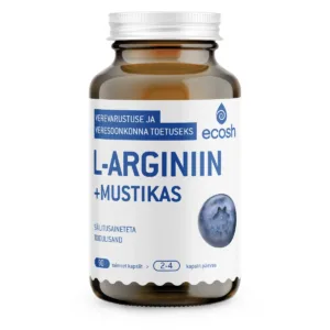 Ecosh, L-Arginiin + mustikas – veresooni toetav, 60 kapslit
