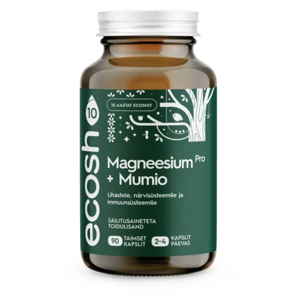 Ecosh, Magneesium PRO + Mumio – lihastele, närvisüsteemile, immuunsüsteemile, 90 kapslit