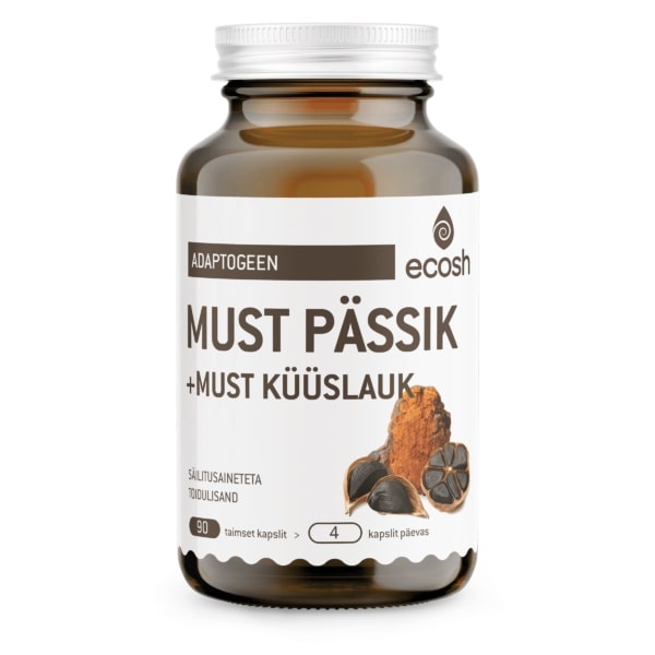 Ecosh, Must pässik + must küüslauk – antioksüdantide allikas, 90 kapslit