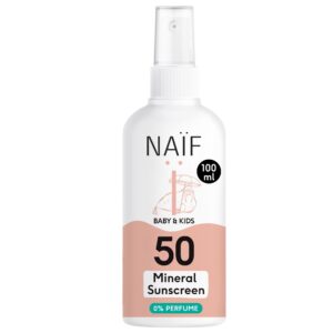 Naïf, Mineraalne päikesekaitsesprei beebidele ja lastele SPF50 (lõhnaainevaba), 100ml