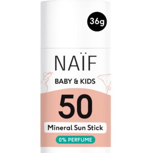 Naïf, Mineraalne päikesekaitsepulk beebidele ja lastele SPF50 (lõhnaainevaba), 36g