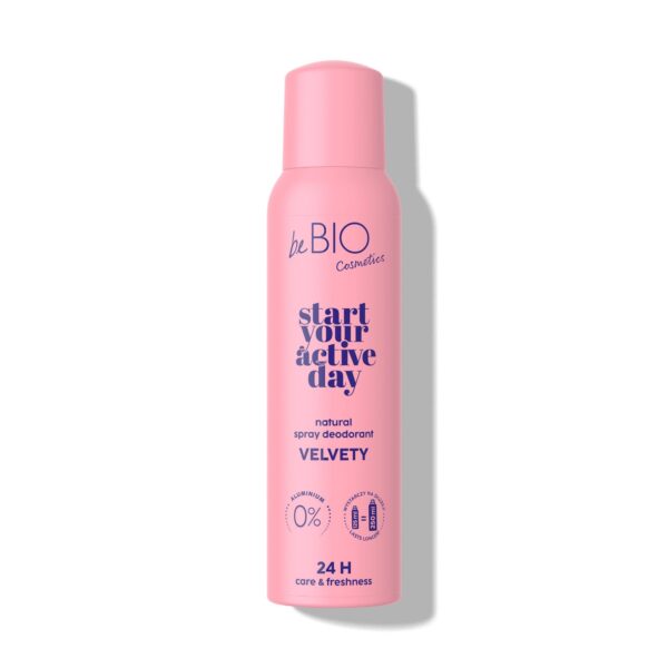 beBIO, Looduslik deodorant sprei Start Your Active Day Velvety, 125ml