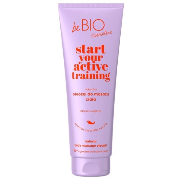 beBIO, START YOUR ACTIVE TRAINING oleogel kehamassaažiks pärast treeningut, 250ml