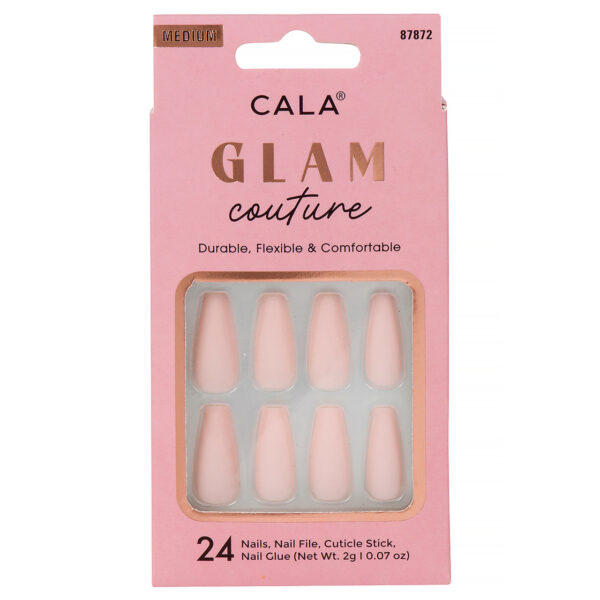 Cala, Glam Couture Coffin Pink Matte kunstküüned 24tk